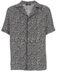 Balmain - And Bowling Shirt With All-Over Monogram - Lyst