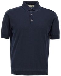FILIPPO DE LAURENTIIS - Cotton Crêpe Polo Shirt - Lyst