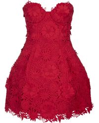 GIUSEPPE DI MORABITO - Mini Dress With Macramé And 3D Flowers - Lyst