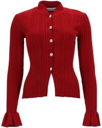 Self-Portrait - Cardigan With Jewel Buttons Viscose Jumpers - Lyst