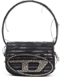 DIESEL - 1Dr Denim Shoulder Bag With Used Effect - Lyst