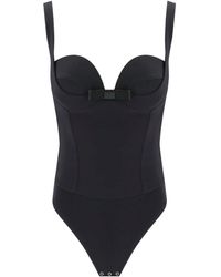 Elisabetta Franchi - Satin Bow Embellished Bodysuit - Lyst