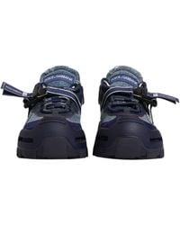 Dolce & Gabbana - Airmaster Panelled Low Top Denim Sneakers Shoes Cotton Nylon Viscose Calf - Lyst