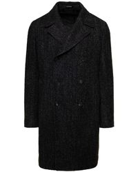Tagliatore - Notched-lapels Double-breasted Coat - Lyst