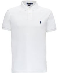 Ralph Lauren - Short-sleeved Logo-embroidered Slim-fit Cotton-piqué Polo Shirt - Lyst