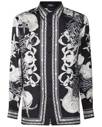 Versace - Sea Printed Long Sleeved Buttoned Shirt - Lyst