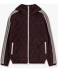 adidas - Nylon Down Jacket With Iconic Side Stripes - Lyst