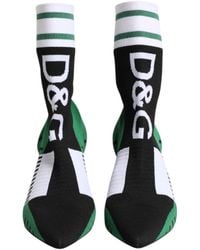 Dolce & Gabbana - Stretch Sock Style Ankle Boots Shoes And Polyester Leather - Lyst