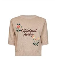 Weekend by Maxmara - Embroidered Cotton Knit Top - Lyst