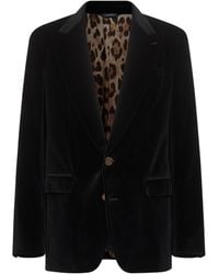 Dolce & Gabbana - Velvet Sicilia Light Single-Breasted Blazer - Lyst