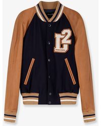 DSquared² - D2 Varsity Wool And Leather Bomber - Lyst