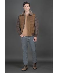 Moorer - Quilted Jacket With Fur Collar - Lyst