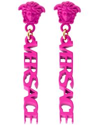 Versace S Pink Medusa Pendant Earrings