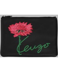 KENZO - Clutch Tulip Leather Cow Bags - Lyst