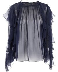 Alberta Ferretti - Shirt With Ruffle Detail - Lyst