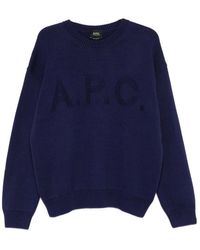 A.P.C. - A. P.C. Logo-Detail Crew-Neck Sweater - Lyst
