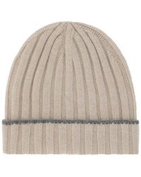 Brunello Cucinelli - Beige Cashmere Beanie - Lyst