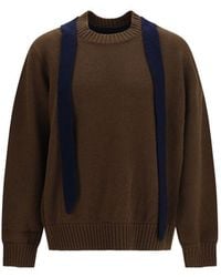 Sacai - Brown Wool Oves Aries Sweatshirt - Lyst