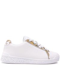Versace - Logo Leather Sneakers - Lyst