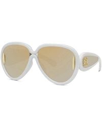 Loewe - Sunglasses Aviator Full Rim, Sparkle Frame And Smoke Mirror Lens Lw40132I24C - Lyst