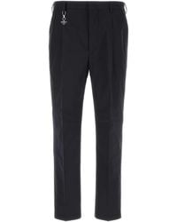 Prada - Navy Blue Poplin Pant - Lyst