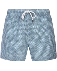 Fedeli - Swim Shorts With Micro Pattern - Lyst