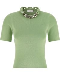 Rabanne - Chain-Detail Ribbed Cotton T-Shirt - Lyst