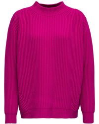 ANDAMANE Pink Ribbed Wool And Cashmere Sweater
