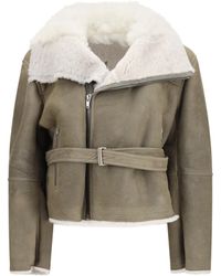 Rick Owens - Cropped Suede And Shearling Flight Jacket Outer: Lamb Ovis Aries - Lyst