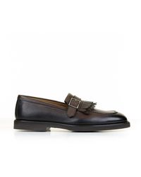 Doucal's - Leather Moccasin With Buckle And Fringe - Lyst