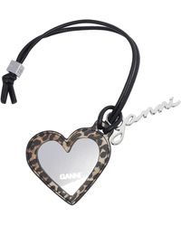 Ganni Bou Heart Mirror in Black | Lyst