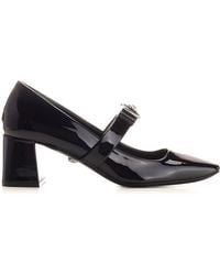 Versace - Gianni Ribbon Square Toe Pumps - Lyst