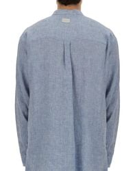 Dolce & Gabbana - Shirt With Mandarin Collar Linen - Lyst