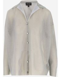 Giorgio Armani - Iridescent Sheer Shirt - Lyst