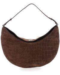 Jacquemus - Le Calisso Rond Large Shoulder Bag With Adjustable Strap And Embossed Crodocile Effect - Lyst