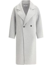 Aftercoat - Double-breasted Long Coat - Lyst