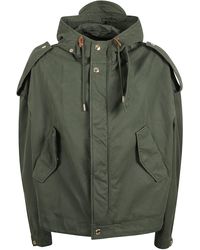 McQueen - Cotton Hooded Wide Jacket - Lyst