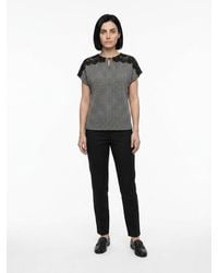 Dolce & Gabbana - Dolce & Gabbana Lace-Trimmed Silk-Blend Blouse - Lyst