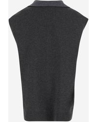 Carven - Cashmere Top With Neck Scarf - Lyst