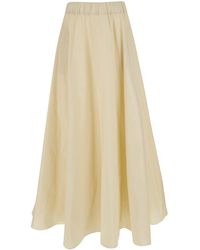P.A.R.O.S.H. - A-Line Maxi Skirt With Elastic Waistband And Soft Sheen - Lyst
