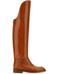 DURAZZI MILANO - Caramel Leather Equestran Boots - Lyst