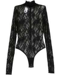 ANDAMANE - Ziggy Lace-Patterned High-Neck Bodysuit - Lyst
