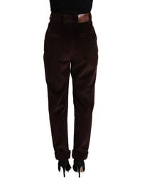Dolce & Gabbana - Elegant Bordeaux High-Waisted Corduroy Pant - Lyst