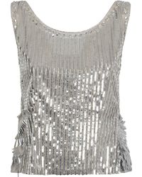 Alberta Ferretti - Sequinned Top - Lyst