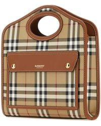 Burberry - Printed Canvas And Leather Mini Pocket Handbag Borse A Mano - Lyst