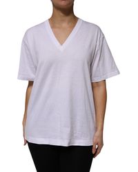 Dolce & Gabbana - Cotton Short Sleeves V-Neck T-Shirt - Lyst