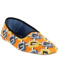 Gucci - Geometric G Print Satin Voyage Slippers Shoes Loafers & Sandals - Lyst