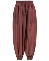 Zimmermann - Bordeaux Silk Casual Pants - Lyst