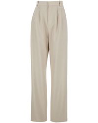 Saint Laurent - Pants With Belt Loops And Pences On The Front - Lyst