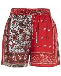 P.A.R.O.S.H. - P.A.R.O..H. 'Shiele' Shorts With Elastic Waist And All-Over Paisley Print - Lyst